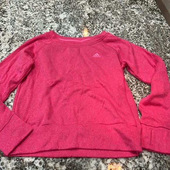 Adidas Sweatshirt Hoodie Adult Small Women’s Pink Climawarm Fleece Crew Bundle - Picture 2 of 5